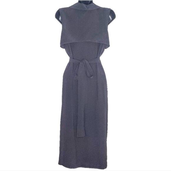 Diane von Furstenberg DVF Black Augusta Silk Crepe De Chine Wrap Dress Size 2 - Picture 6 of 7